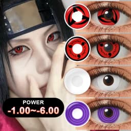 (0.00~-6.00) PSEYECHE 14.0mm Yearly Use Powered Contact Lenses With Degree Sasuke Anime Cosplay Sharingan Halloween Contact Lens