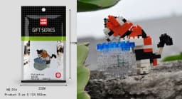 Wisehawk Mini Building Blocks Diamond Animal Model Bag Bricks Dog Cat Moose Fish Series Toys for Children Gifts B24-D15