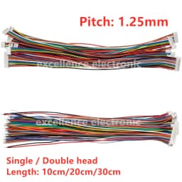10PCS Mini Micro JST 1.25 2/3/4/5/6/7/8/9/10 Pin Female Plug Connector with Wire 1.25MM 10cm 15cm 20cm Single/double Head Tinned