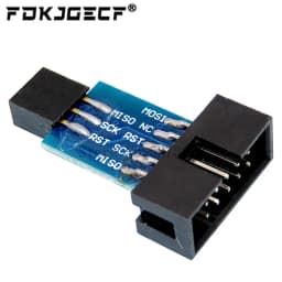 1Set USBASP USBISP AVR Programmer USB ATMEGA8 ATMEGA128 ATtiny/CAN/PWM 10Pin Wire Module DIY + 10Pin To 6 Pin Adapter Board