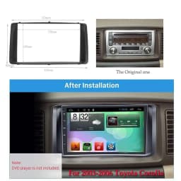 For Toyota Corolla 2003 2004 2005 2006 2 Din Car Stereo Radio Audio Dashboard DVD CD Fascia Plate Panel Frame Replacement