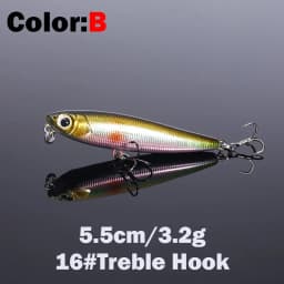 1PCS 5.5cm 3.2g Floating Pencil Fishing Lure Top Water Dogs Hard Lures Baits Wobbler Artificial Hard Bait Fishing Tackle Pesca