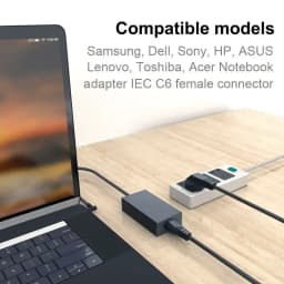 EU Extension Cord IEC320 C5 Cable 2 Pin Power Cord Power Supply Cable 220V For PC Computer Printer Sony Lenovo Samsung Adapter