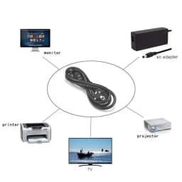 EU Extension Cord IEC320 C5 Cable 2 Pin Power Cord Power Supply Cable 220V For PC Computer Printer Sony Lenovo Samsung Adapter