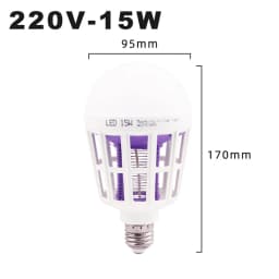 E27 Mosquito Killer Lamp Bulb 110V 220V 15W LED Light Bulbs 2 In 1 Repellent Fly Killing Lighting Bug Zapper Energy Saving Lamps