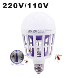 E27 Mosquito Killer Lamp Bulb 110V 220V 15W LED Light Bulbs 2 In 1 Repellent Fly Killing Lighting Bug Zapper Energy Saving Lamps