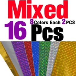 MNFT 12PCS 10cm X 20cm Holographic Adhesive Film Flash Tape DIY Lure Fishing Materials