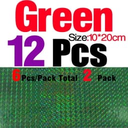 MNFT 12PCS 10cm X 20cm Holographic Adhesive Film Flash Tape DIY Lure Fishing Materials