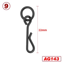 20 Piece Carp Fishing Swivels Quick Change Stainless Steel for Carp Fishing Rig Fishing Accessories Terminal Tackle AE007