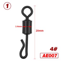 20 Piece Carp Fishing Swivels Quick Change Stainless Steel for Carp Fishing Rig Fishing Accessories Terminal Tackle AE007