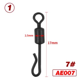 20 Piece Carp Fishing Swivels Quick Change Stainless Steel for Carp Fishing Rig Fishing Accessories Terminal Tackle AE007