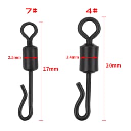 20 Piece Carp Fishing Swivels Quick Change Stainless Steel for Carp Fishing Rig Fishing Accessories Terminal Tackle AE007