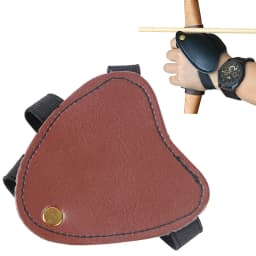 Mini Left Hand Guard Finger Protector Safety Archery Shooting Hunting Compound Recurve Bow Arrow Brown Black Cow Portable Guard