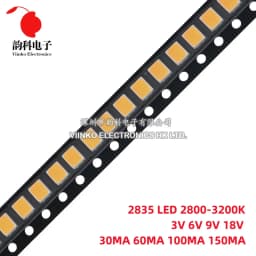 100pcs 2835 1W 0.5W 0.2W LED SMD 2800-3200K Warm White 3V 6V 9V 18V 150MA 100MA 60MA High Brightness