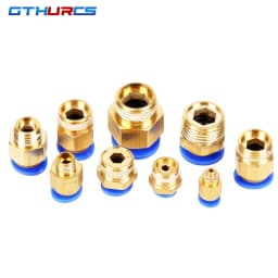 50 pcs Pneumatic Fittings PC Air Quick Connector PC4-M5 PC6-01 PC6 1/8" 1/4" 3/8" 1/2" Male Thread Quick Coupling Brass Fitting