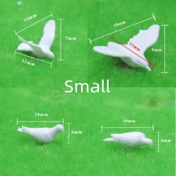 Miniature White Pigeons Model Bird Dollhouse Decoration DIY Materials For Garden Layout Landscape/Diorama Architecture Scene
