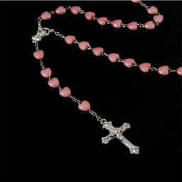 Catholic Porcelain White Love Rosary Prayer Car Ornament Mary Blessing Rosary Prayer Porcelain White Heart-shaped Beads