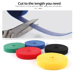 5M/Roll 10/12/14.5/20/25mm Width Cable Organizer USB Cable Winder Management Nylon Free Cut Ties Mouse Earphone Cord Cable Ties
