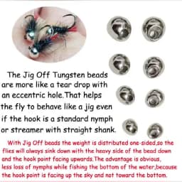 CONTEMPLATOR 20pcs Heavy Jig Off Tungsten Beads Jig Nymphs Fly Tying Materials Silver Tear Drop Shape Jig Bead For Fly Fishing