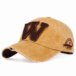 2026 New Cotton Letter W Baseball Cap Retro Outdoor Sports Caps Women Bone Gorras Curved Fitted Washed Vintage Dad Hats for Men