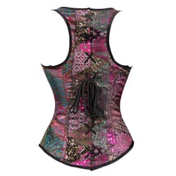 Underbust Corset Plus Size Waist Trainer Steampunk Corset with Straps Gothic Corset Underbust Lace Up Back Stripe