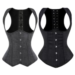 Underbust Corset Plus Size Waist Trainer Steampunk Corset with Straps Gothic Corset Underbust Lace Up Back Stripe