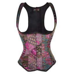 Underbust Corset Plus Size Waist Trainer Steampunk Corset with Straps Gothic Corset Underbust Lace Up Back Stripe