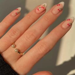 24pcs/Box Fresh Floral Almond False Nails Press On Nails Detachable Fake Nail Tip Purple with Design Manicure Patches