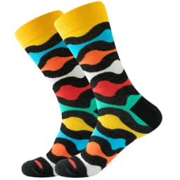 Men Happy Colorful Striped Women Socks Quality Plaid Diamond Pattern Argyle Geometric Harajuku Combed Cotton Sock Christmas Gift