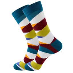 Men Happy Colorful Striped Women Socks Quality Plaid Diamond Pattern Argyle Geometric Harajuku Combed Cotton Sock Christmas Gift