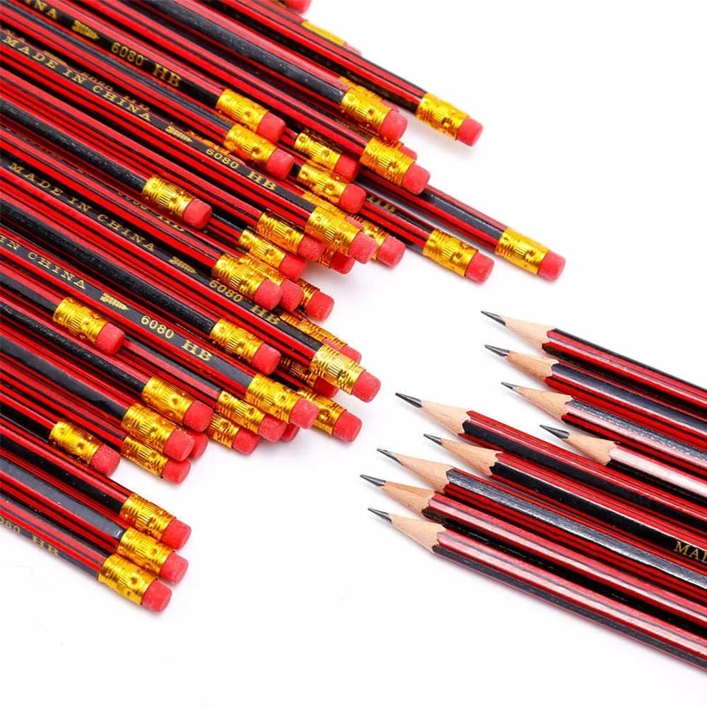 10Pcs /Lot Sketch Pencil HB Wooden Graphites With Eraser Children Drawing Writing Stationery School Supplies