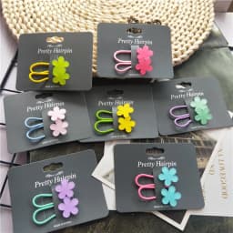 2pcs Fluorescence Color Elastic Hair Bands for Kids Star Floral Heart Hair Rope Hair Tie for Baby Girl Headwear Hair Accessories
