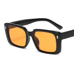 Vintage Rivet Square Sunglasses Woman Brand Designer Personality Sun Glasses Female Fashion Orange Retro Oculos De Sol