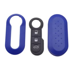 Xinyuexin 3 Buttons Remote Car Key Shell Case for Fiat 500 Panda Punto Bravo Replacement Plastic Key Case Rubber Button Pad