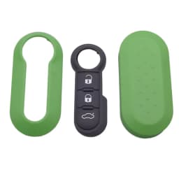 Xinyuexin 3 Buttons Remote Car Key Shell Case for Fiat 500 Panda Punto Bravo Replacement Plastic Key Case Rubber Button Pad