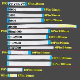 2/5/10pc For 6 7 8 10 12 14 18Pin Power Switch Ribbon Flex Cable FPC Connector Cable For PS5 PS4 PS3 PS2 WiiuPAD Controller Flex