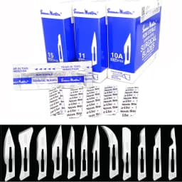 10PCS Swann Morton Carbon Steel Scalpel Surgical Blade 11/15/12D Double Edge For Mobile Phone Film PCB Repair DIY Cuting Tools