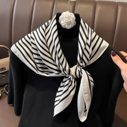 Luxury Brand Silk Square Plaid Scarf Women Satin Neck Hair Tie Band Soft work neckerchife 2021 NEW Hijab Head Female Foulard