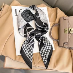 Luxury Brand Silk Square Plaid Scarf Women Satin Neck Hair Tie Band Soft work neckerchife 2021 NEW Hijab Head Female Foulard