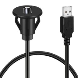 Car Dashboard Flush Mount Line USB 2.0 Port Panel Extension Cable Male to Female Socket Excellent Plastic Adapter