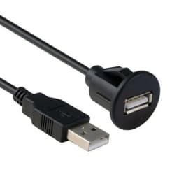 Car Dashboard Flush Mount Line USB 2.0 Port Panel Extension Cable Male to Female Socket Excellent Plastic Adapter