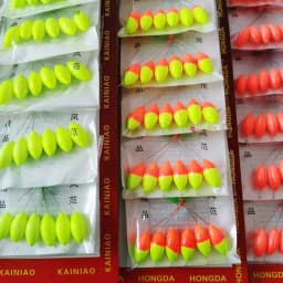 Wholesale 480pcs (80packs)  Oval Mini Fishing Float Bobber Rig Making Floating Beans Red/Yellow/Mix Seven Star Float Beads 00073