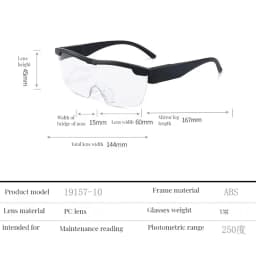 2.5X Magnifying Glass Reading Glasses Portable Magnifier Headband Eyeglasses Acrylic Lens with 2Led Light for Repair Reading