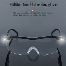 2.5X Magnifying Glass Reading Glasses Portable Magnifier Headband Eyeglasses Acrylic Lens with 2Led Light for Repair Reading