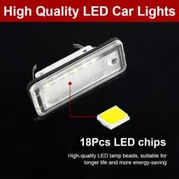 2PC Canbus Led License Number Plate Lights Bulb White For Audi A4/S4 (B6 & B7) 2001-2008,A6/S6 C6 (4F) 2005-2009,A8/S8 2003-2007