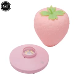 LED Strawberry Lamp for Bedroom Silicon Touch-Sensor USB Rechargeable Dimmable Idyllic Bedside Night Light for House Decoration