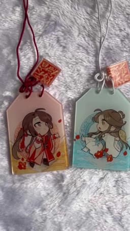 Tian Guan Ci Fu Amulet Cosplay Anime Heaven Official’s Blessing Acrylic Talisman Cute Cartoon Gift Best Wishes