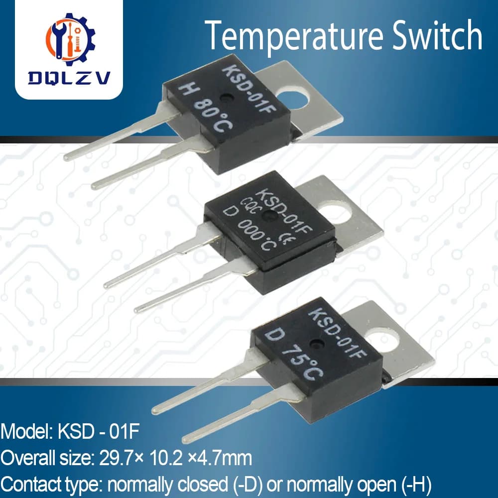 KSD-01F 40~150 Degree Celsius Normally Open Close Temperature Switch Thermostat Thermal Protector TO-220