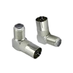 5Pcs F-TV IEC 90 Degree Right Angled TV Aerial Cable Connector RF Coaxial F Female to TV Female Plug to Female Socket