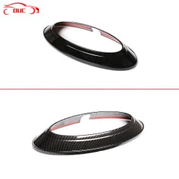 Carbon Fiber/Gloss Black Car Rear Badge Ring Logo Frame Cover Decoration Trim ABS For Ford Ranger 2015-2021 Auto Accessories